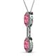 2 - Zaneta Pink Tourmaline and Diamond Halo Slider Pendant 