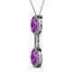 2 - Zaneta Amethyst and Diamond Halo Slider Pendant 