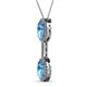 2 - Zaneta Blue Topaz and Diamond Halo Slider Pendant 