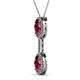 2 - Zaneta Rhodolite Garnet and Diamond Halo Slider Pendant 