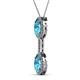 2 - Zaneta London Blue Topaz and Diamond Halo Slider Pendant 