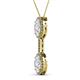 2 - Zaneta White Sapphire and Diamond Halo Slider Pendant 