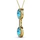 2 - Zaneta London Blue Topaz and Diamond Halo Slider Pendant 