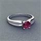 3 - Kelila 6.50 mm Round Rhodolite Garnet Solitaire Engagement Ring 