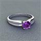 3 - Kelila 6.50 mm Round Amethyst Solitaire Engagement Ring 