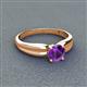 3 - Kelila 6.50 mm Round Amethyst Solitaire Engagement Ring 