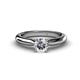 1 - Akila 1.00 ct GIA Certified Natural Diamond Round (6.50 mm) Solitaire Engagement Ring  