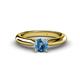 1 - Akila Blue Topaz Solitaire Engagement Ring 