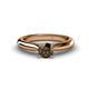 1 - Akila Smoky Quartz Solitaire Engagement Ring 