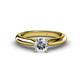 1 - Akila 1.00 ct GIA Certified Natural Diamond Round (6.50 mm) Solitaire Engagement Ring  