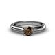 1 - Akila Smoky Quartz Solitaire Engagement Ring 
