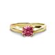 1 - Flora 6.50 mm Round Pink Tourmaline Solitaire Engagement Ring 