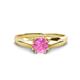 1 - Flora 6.00 mm Round Lab Created Pink Sapphire Solitaire Engagement Ring 
