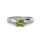 1 - Flora 6.50 mm Round Peridot Solitaire Engagement Ring 