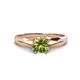1 - Flora 6.50 mm Round Peridot Solitaire Engagement Ring 
