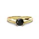 1 - Flora 6.00 mm Round Black Diamond Solitaire Engagement Ring 