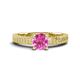 1 - Kaelan 6.00 mm Round Lab Created Pink Sapphire Solitaire Engagement Ring 