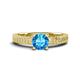 1 - Kaelan 6.50 mm Round Blue Topaz Solitaire Engagement Ring 