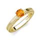 3 - Kaelan 6.50 mm Round Citrine Solitaire Engagement Ring 