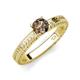 3 - Kaelan 6.50 mm Round Smoky Quartz Solitaire Engagement Ring 