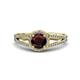 3 - Aylin Red Garnet and Diamond Halo Engagement Ring 