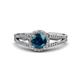 3 - Aylin Blue and White Diamond Halo Engagement Ring 