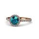 1 - Abeni 1.33 ctw (6.50 mm) Round London Blue Topaz and Diamond Halo Engagement Ring   
