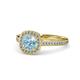 1 - Hain Aquamarine and Diamond Halo Engagement Ring 
