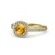1 - Hain Citrine and Diamond Halo Engagement Ring 