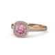 1 - Hain Pink Tourmaline and Diamond Halo Engagement Ring 