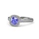 1 - Hain Tanzanite and Diamond Halo Engagement Ring 