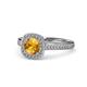 1 - Hain Citrine and Diamond Halo Engagement Ring 
