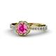 1 - Florus Pink Sapphire and Diamond Halo Engagement Ring 