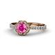 1 - Florus Pink Sapphire and Diamond Halo Engagement Ring 