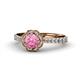 1 - Florus Pink Tourmaline and Diamond Halo Engagement Ring 