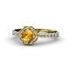 1 - Florus Citrine and Diamond Halo Engagement Ring 
