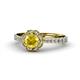 1 - Florus Yellow Sapphire and Diamond Halo Engagement Ring 
