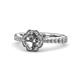 1 - Florus Semi Mount Floral Halo Engagement Ring 