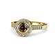 1 - Ara Smoky Quartz and Diamond Halo Engagement Ring 