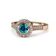 1 - Ara London Blue Topaz and Diamond Halo Engagement Ring 