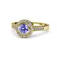 1 - Ara Tanzanite and Diamond Halo Engagement Ring 
