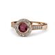 1 - Ara Ruby and Diamond Halo Engagement Ring 