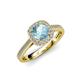 3 - Hain Aquamarine and Diamond Halo Engagement Ring 