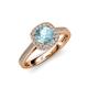 3 - Hain Aquamarine and Diamond Halo Engagement Ring 