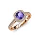 3 - Hain Iolite and Diamond Halo Engagement Ring 