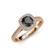 3 - Hain Black and White Diamond Halo Engagement Ring 