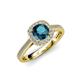 3 - Hain Blue and White Diamond Halo Engagement Ring 