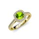 3 - Hain Peridot and Diamond Halo Engagement Ring 