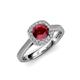 3 - Hain Ruby and Diamond Halo Engagement Ring 