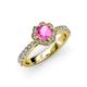 3 - Florus Pink Sapphire and Diamond Halo Engagement Ring 